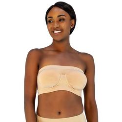 Plus Size Women's Angel Seamless Underwire Bandeau Bra by Rhonda Shear in Nude (Size 1X)