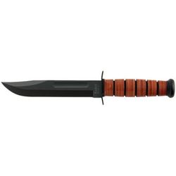 KA-BAR Knives US Navy Fixed Blade Tactical7in Cro-Van 1095 Steel Straight Edge Leather Handle K1225