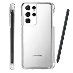 Fashion pen slot transparent case for Samsung Galaxy S21 Ultra 5G TPU Cover Anti-knock luxury Cases