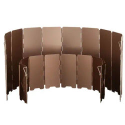 10 Plates Bronze-coloured Folding Outdoor Camping Gas Stove Windshield Aluminium Alloy Wind Screen Cooking Shield