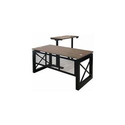 Xdustrial Series 66"W x 77"D Black Metal Frame Manager's L-Shaped Desk with Electric Lift