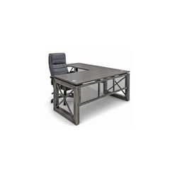 Xdustrial Series 66"W x 77"D Manager's Raw Metal Frame L-Shaped Desk