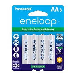 Panasonic eneloop AA Rechargeable Ni-MH Batteries (2000mAh, Pack of 8) BK-3MCCA8BA