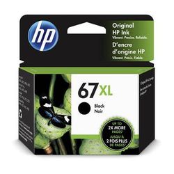 HP 67XL High-Yield Black Ink Cartridge for Select ENVY and Deskjet Printers 3YM57AN 140