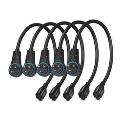 Maximm Cable Original Style 360° Rotating Flat Plug 6" Extension Cord (Black, 5-Pack ADW-360-31.5-5PK-B