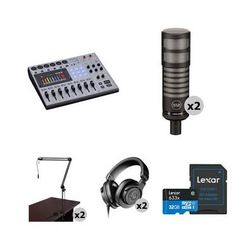 Zoom PodTrak P8 Two-Person Podcast Value Kit with Limelight Mics, Boom Arms, and ZP8