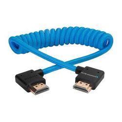 Kondor Blue Coiled Right-Angle High-Speed HDMI Cable (Kondor Blue, 12 to 24") KB-FHDMI-12RA