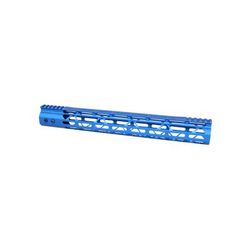 Guntec USA MOD LITE Skeletonized Series M-LOK Free Floating Handguard w/ Monolithic Top Rail 15in Anodized Blue GT-15MDLTE-BLUE
