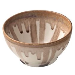 Libbey 801571041000101 8 1/2 oz Round Perfect Match Bowl - Porcelain, Oyster, Brown, Case of 6