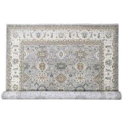 Shahbanu Rugs Medium Gray, Karajeh and Geometric Design, 100% Wool, Hand Knotted, Oversized Oriental Rug (12'3" x 17'8")