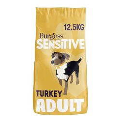 12.5kg Burgess Sensitive Turkey & Rice Adult Dog Food