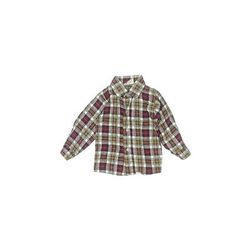 Long Sleeve Button Down Shirt: Red Checkered/Gingham Tops - Size 2Toddler