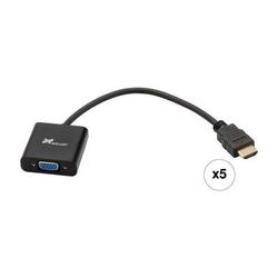 Xcellon HDMI to VGA + Audio Adapter Cable (5-Pack) HDMI-VGAA-12