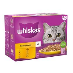 12x85g Poultry Feasts in Jelly 1+ Whiskas Wet Cat Food