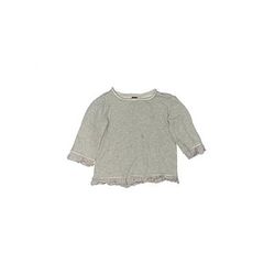 Tea Pullover Sweater: Gray Tops - Kids Girl's Size 4