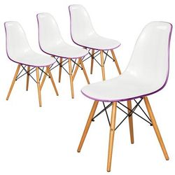 LeisureMod Dover Molded Side Chair, Set of 4 Leisuremod EP19WPR4