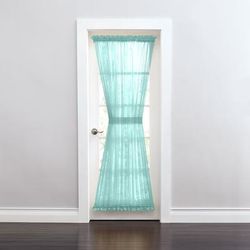 Wide Width BH Studio Sheer Voile Door Panel With Tiebacks by BH Studio in Seaglass (Size 60" W 54" L) Window Curtain