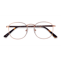 Unisex s round Rose Gold Metal Prescription eyeglasses - Eyebuydirect s St Michel