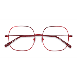 Unisex s square Red Metal Prescription eyeglasses - Eyebuydirect s Movement