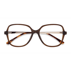 Unisex s square Coffee Acetate, Metal Prescription eyeglasses - Eyebuydirect s Corey