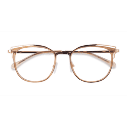 Female s square Clear Yellow Gold Acetate,Metal Prescription eyeglasses - Eyebuydirect s Moving