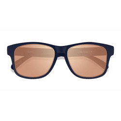 Unisex s square Navy Gold Plastic Prescription sunglasses - Eyebuydirect s Seaside