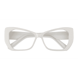 Female s horn White Acetate Prescription eyeglasses - Eyebuydirect s Deduce