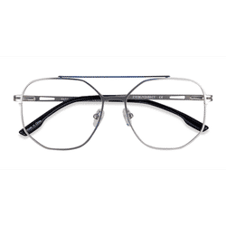 Unisex s aviator Silver Black Metal Prescription eyeglasses - Eyebuydirect s Park