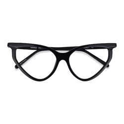Female s horn Black Acetate Prescription eyeglasses - Eyebuydirect s Siamese