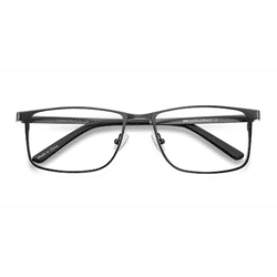 Unisex s rectangle Gunmetal Metal Prescription eyeglasses - Eyebuydirect s Clinton