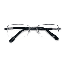 Unisex s rectangle Gunmetal Metal Prescription eyeglasses - Eyebuydirect s Above