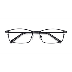 Unisex s rectangle Black Titanium Prescription eyeglasses - Eyebuydirect s Present