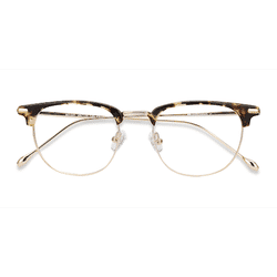 Unisex s browline Tortoise Golden Acetate, Metal Prescription eyeglasses - Eyebuydirect s Relive