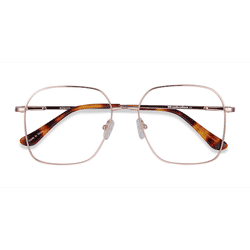 Unisex s square Rose Gold Metal Prescription eyeglasses - Eyebuydirect s Roman