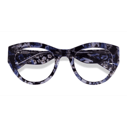 Female s horn Purple Floral Acetate Prescription eyeglasses - Eyebuydirect s Angelica