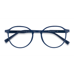 Unisex s round Navy Plastic Prescription eyeglasses - Eyebuydirect s Fresco