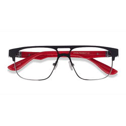Male s aviator Black Red Metal Prescription eyeglasses - Eyebuydirect s Cab