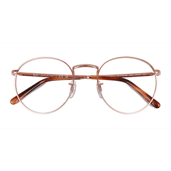 Unisex s round Rose Gold Metal Prescription eyeglasses - Eyebuydirect s Ray-Ban RB3637V New Round