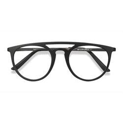 Unisex s aviator Matte Black Plastic Prescription eyeglasses - Eyebuydirect s Fiasco
