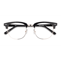 Unisex s browline Black Acetate, Metal Prescription eyeglasses - Eyebuydirect s Borderline