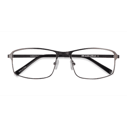Male s rectangle Matte Gunmetal Metal Prescription eyeglasses - Eyebuydirect s Capacious