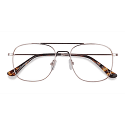 Unisex s aviator Rose Gold Metal Prescription eyeglasses - Eyebuydirect s Fame