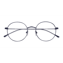 Unisex s round Navy Metal Prescription eyeglasses - Eyebuydirect s Dapper