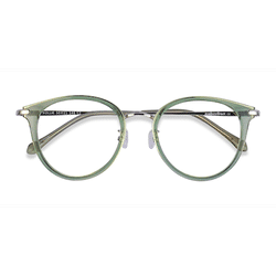 Female s round Green Plastic, Metal Prescription eyeglasses - Eyebuydirect s Hollie