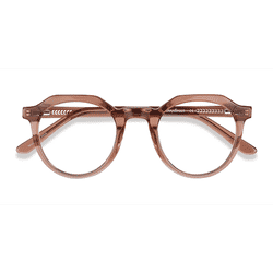 Unisex s geometric Clear Brown Acetate Prescription eyeglasses - Eyebuydirect s Mikoto