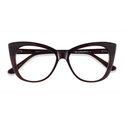 Female s horn Dark Brown Acetate Prescription eyeglasses - Eyebuydirect s Jenna