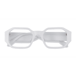 Female s geometric White Acetate Prescription eyeglasses - Eyebuydirect s Indie
