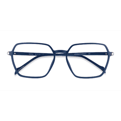 Unisex s geometric Navy Plastic Prescription eyeglasses - Eyebuydirect s Tatsu