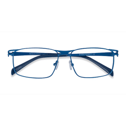 Unisex s rectangle Blue Metal Prescription eyeglasses - Eyebuydirect s Nexus