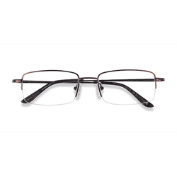 Unisex s rectangle Coffee Titanium Prescription eyeglasses - Eyebuydirect s Graphic